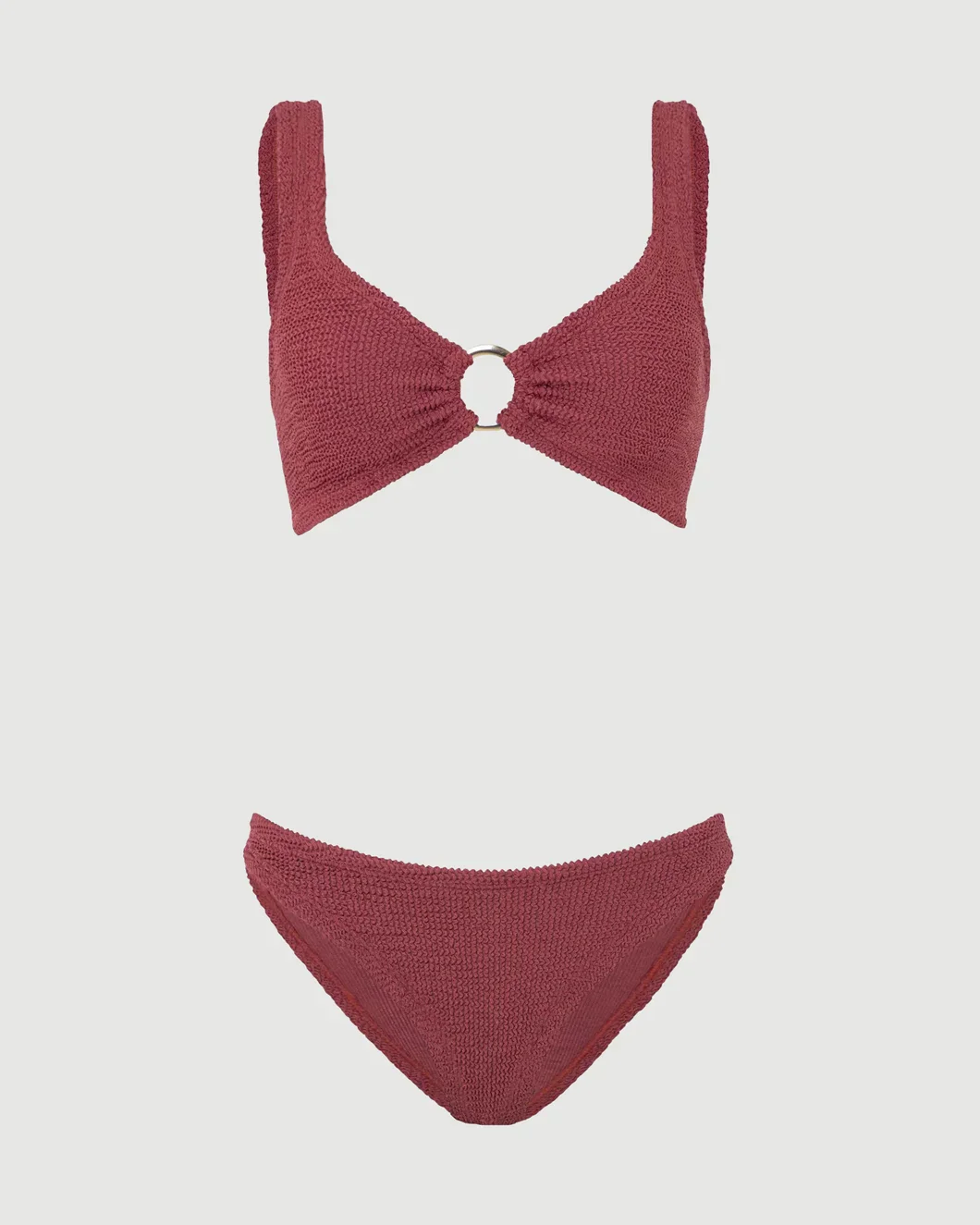 Julia With Gold Hoop Bikini Metallic Rosewood