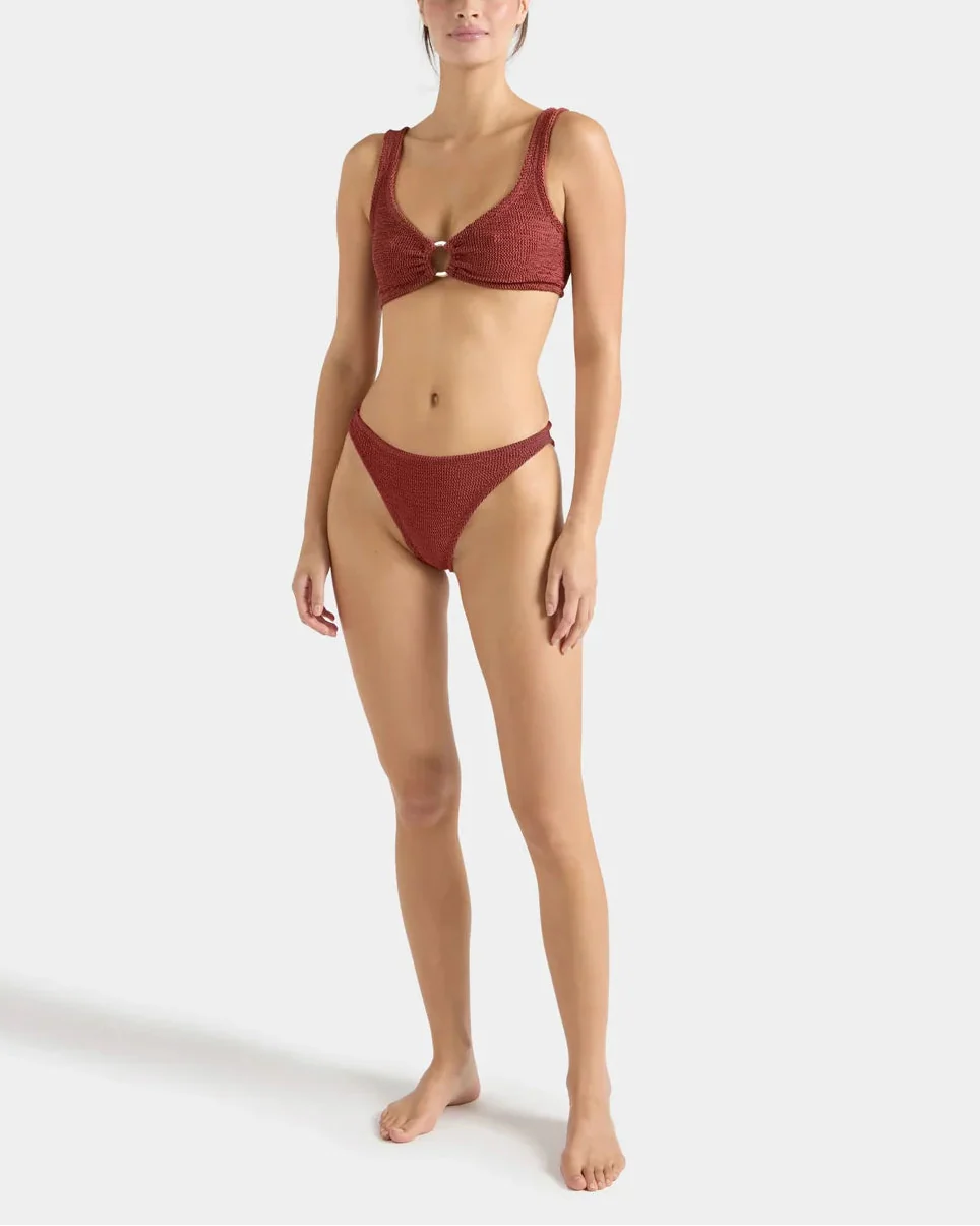 Julia With Gold Hoop Bikini Metallic Rosewood - Image 2