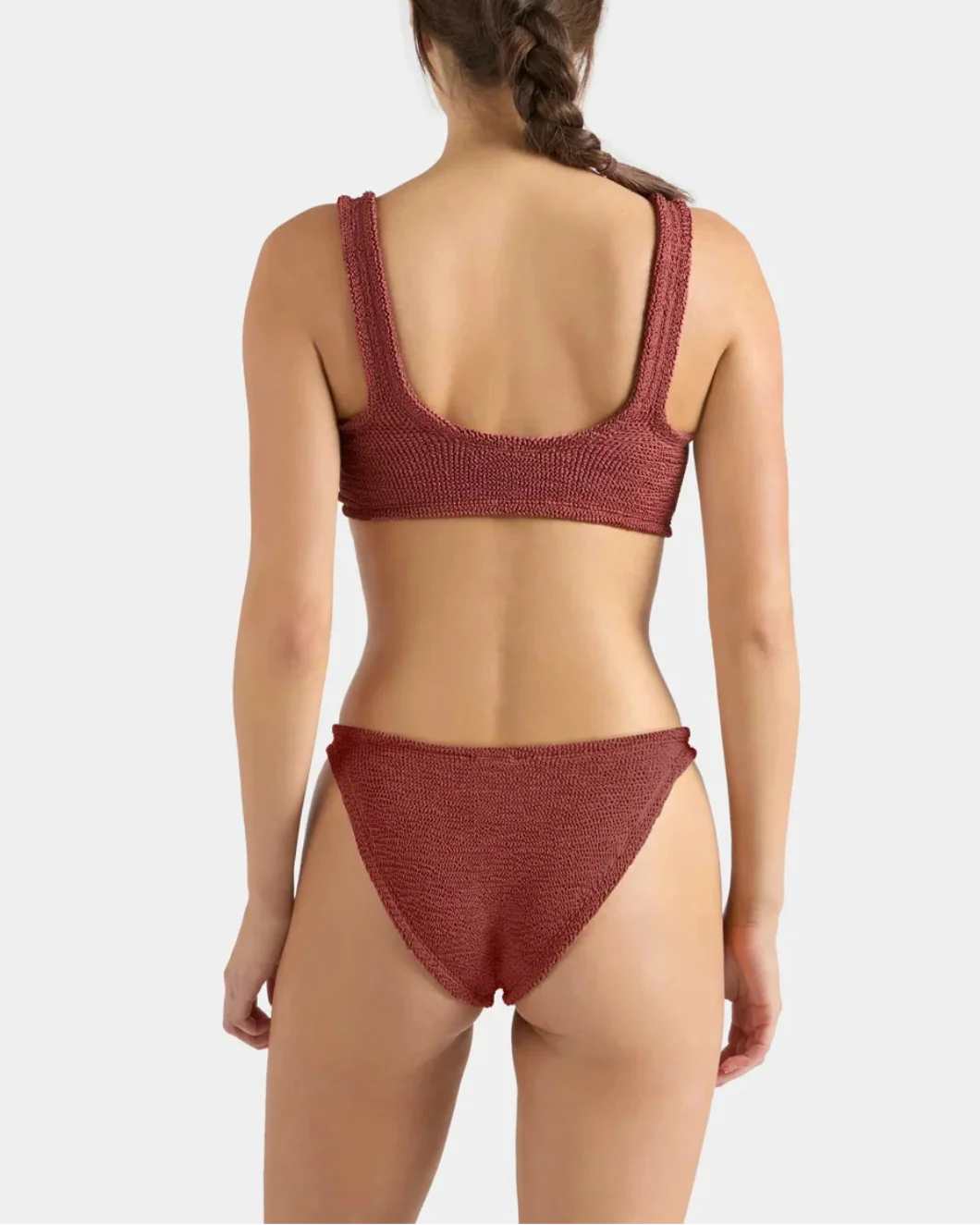 Julia With Gold Hoop Bikini Metallic Rosewood - Image 4