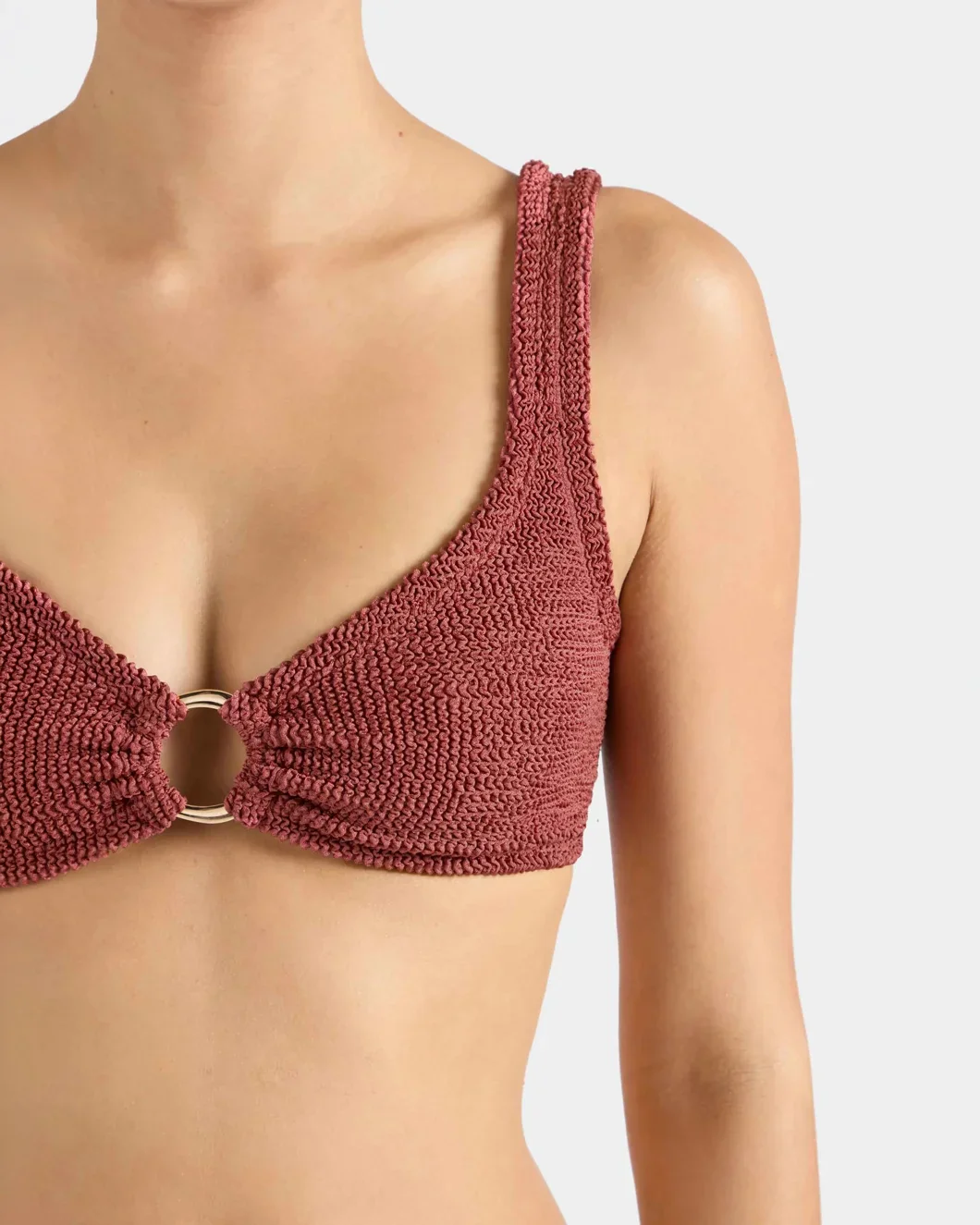 Julia With Gold Hoop Bikini Metallic Rosewood - Image 6