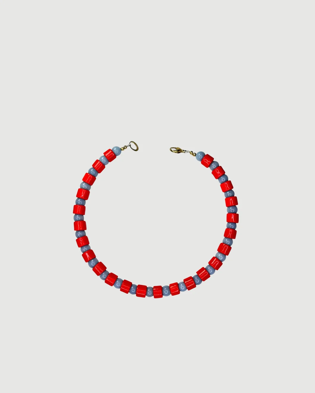 Lobster & Blue Lace Agate Sundry Bead One Necklace