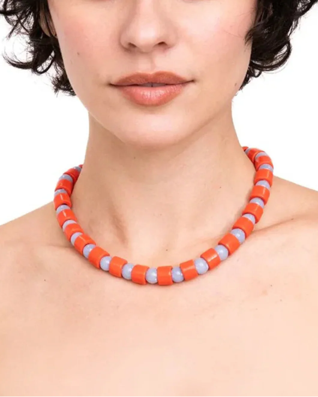 Lobster & Blue Lace Agate Sundry Bead One Necklace - Image 3