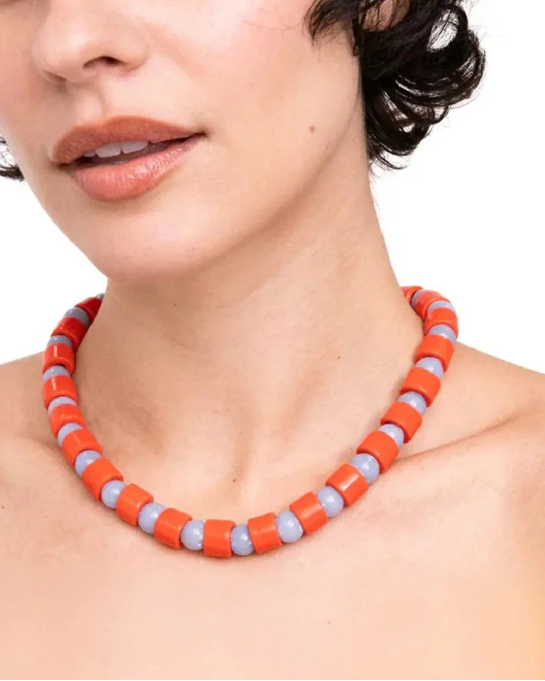 Lobster & Blue Lace Agate Sundry Bead One Necklace - Image 4