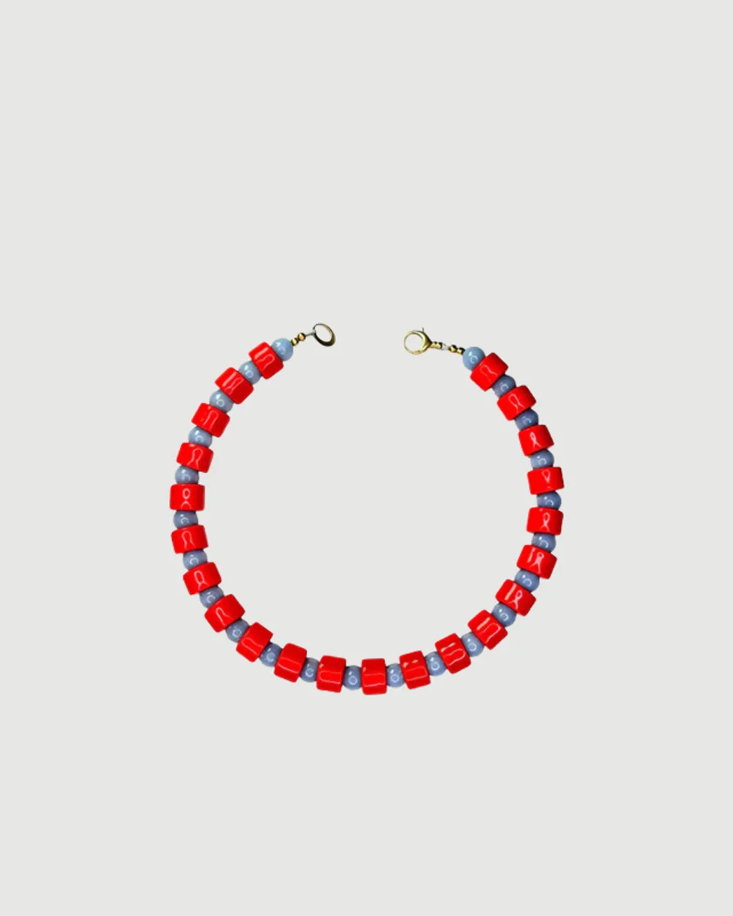 Lobster & Blue Lace Agate Sundry Bead Two Necklace