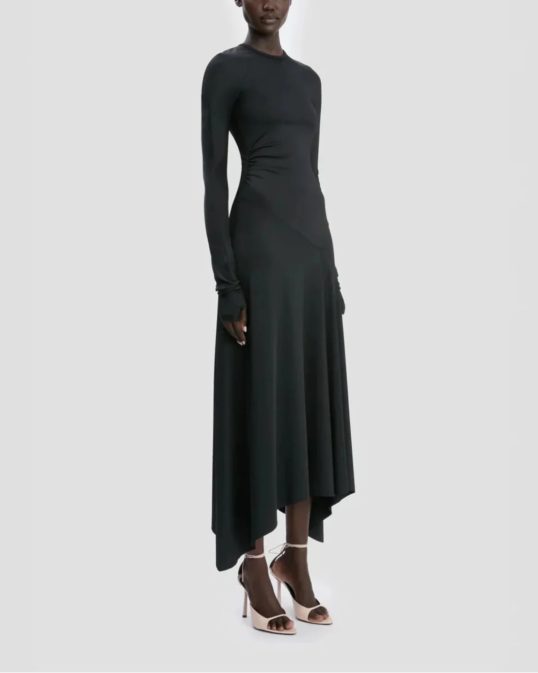Long Sleeve Midi Dress Black - Image 3