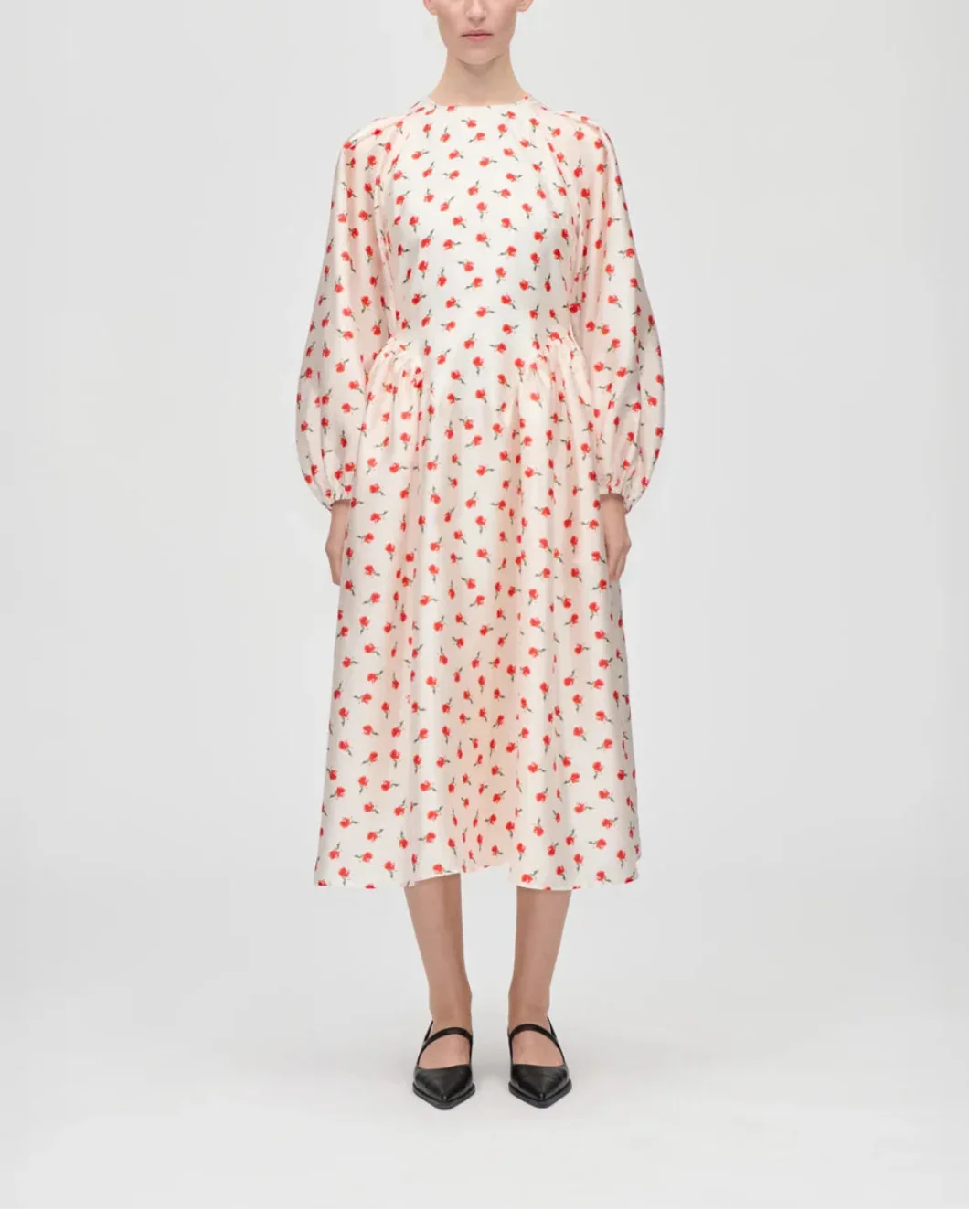 Long Sleeve Voluminous Dress Ditzy Petunia - Image 2