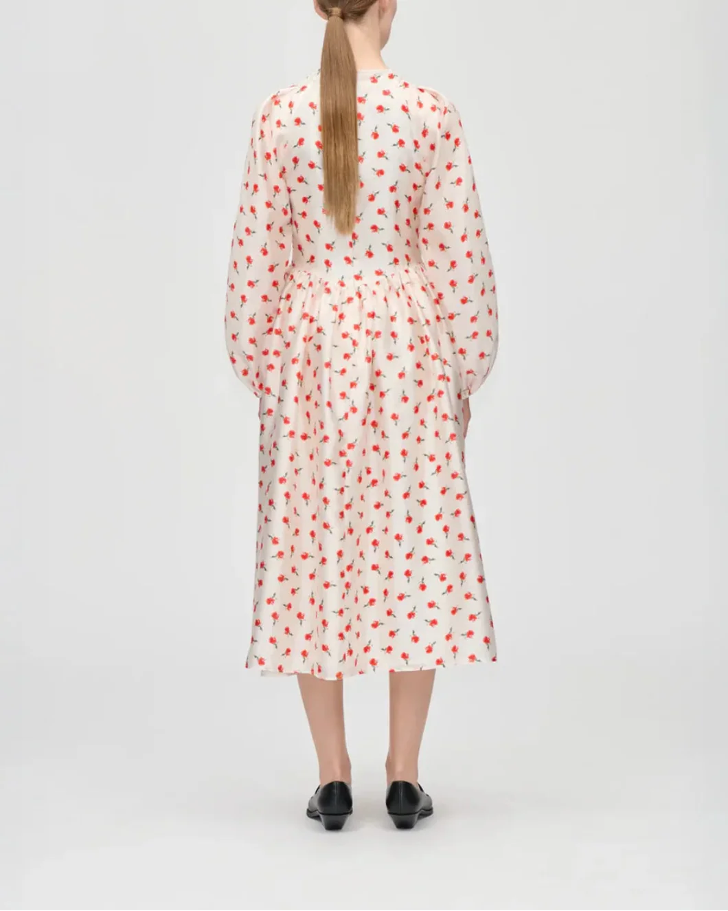 Long Sleeve Voluminous Dress Ditzy Petunia - Image 3