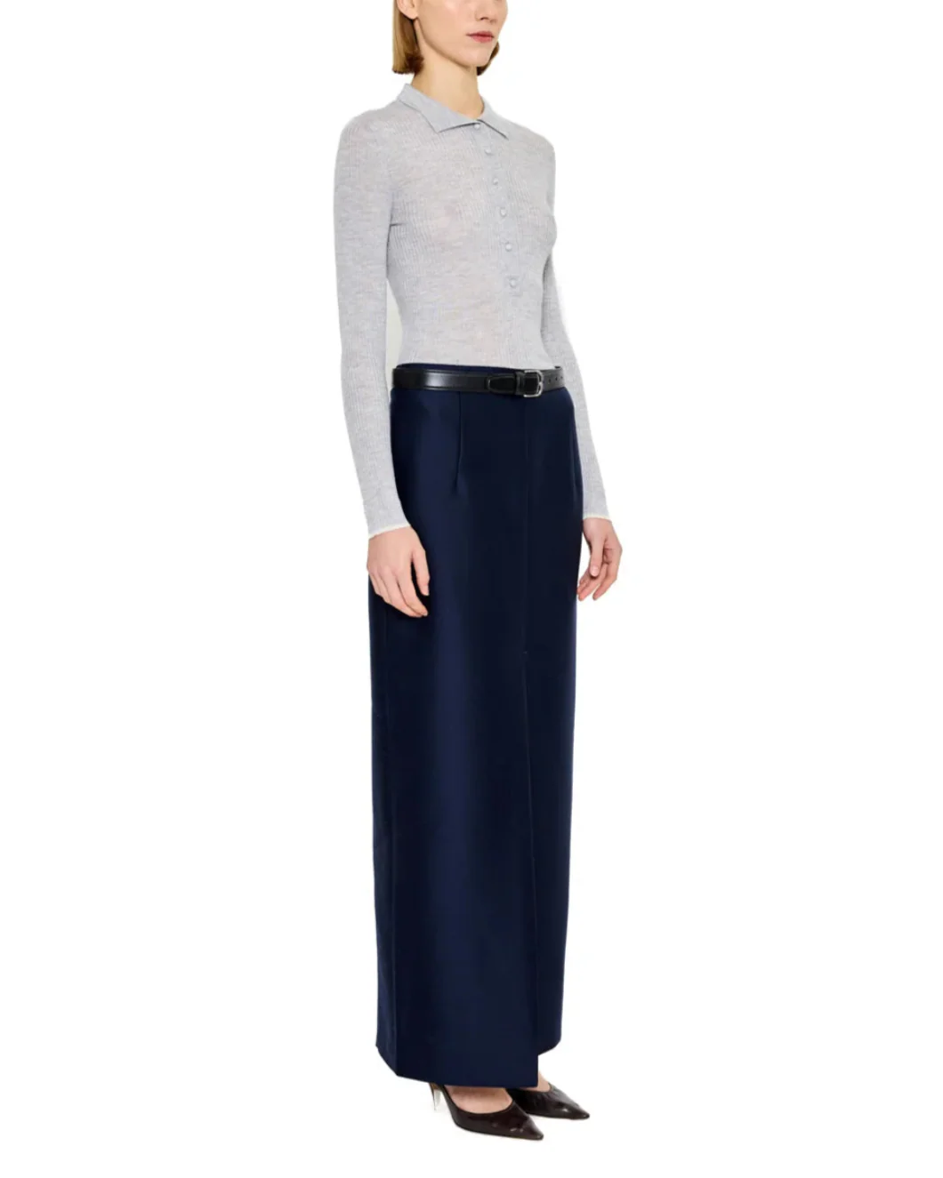 Maja Ribbed Organic Cashmere Polo Shirt - Image 3