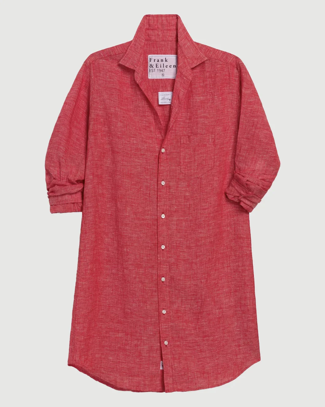 PREORDER: Mary Classic Shirtdress Red Linen