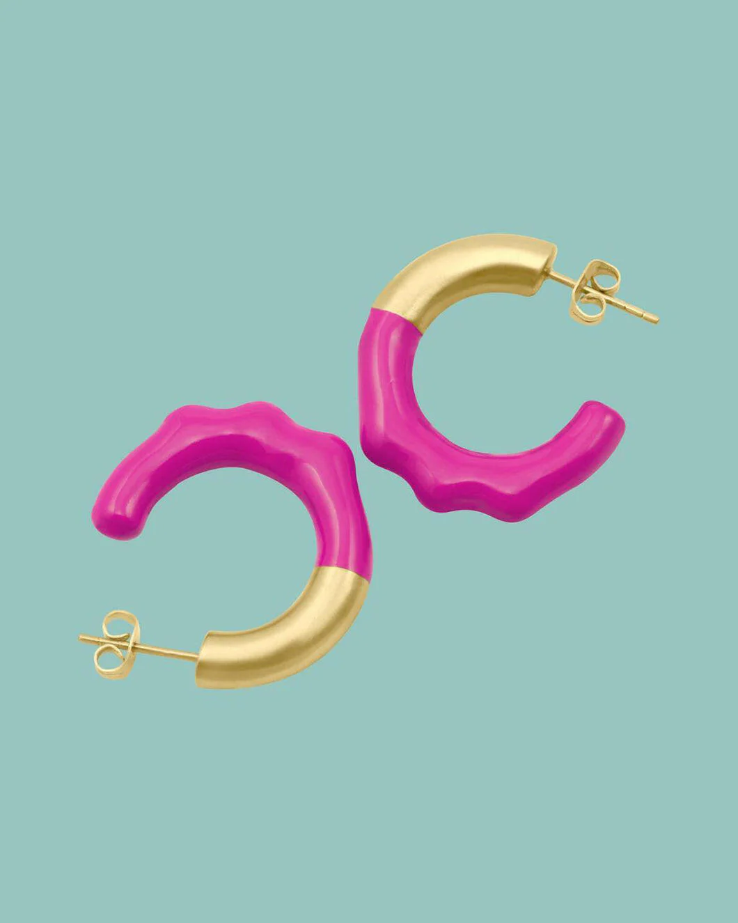 Mini Molten Hoops Pink - Image 3