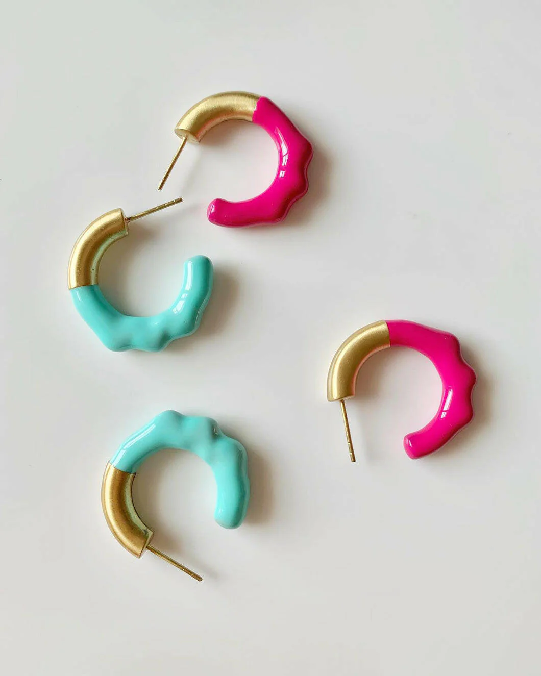 Mini Molten Hoops Pink - Image 6