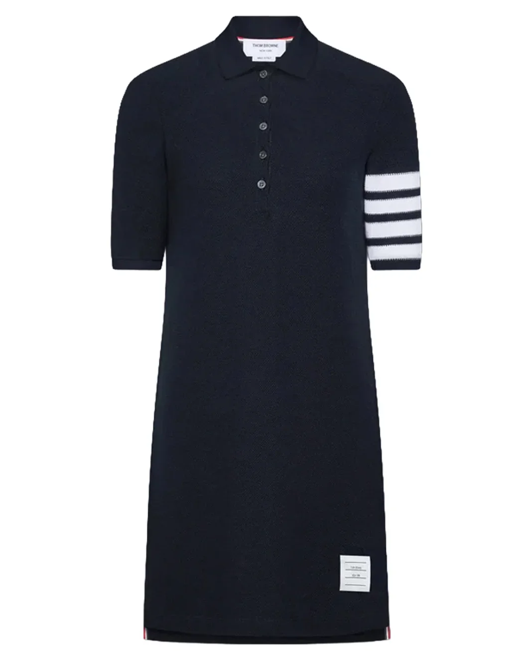 Textured Pique 4-Bar Polo Dress