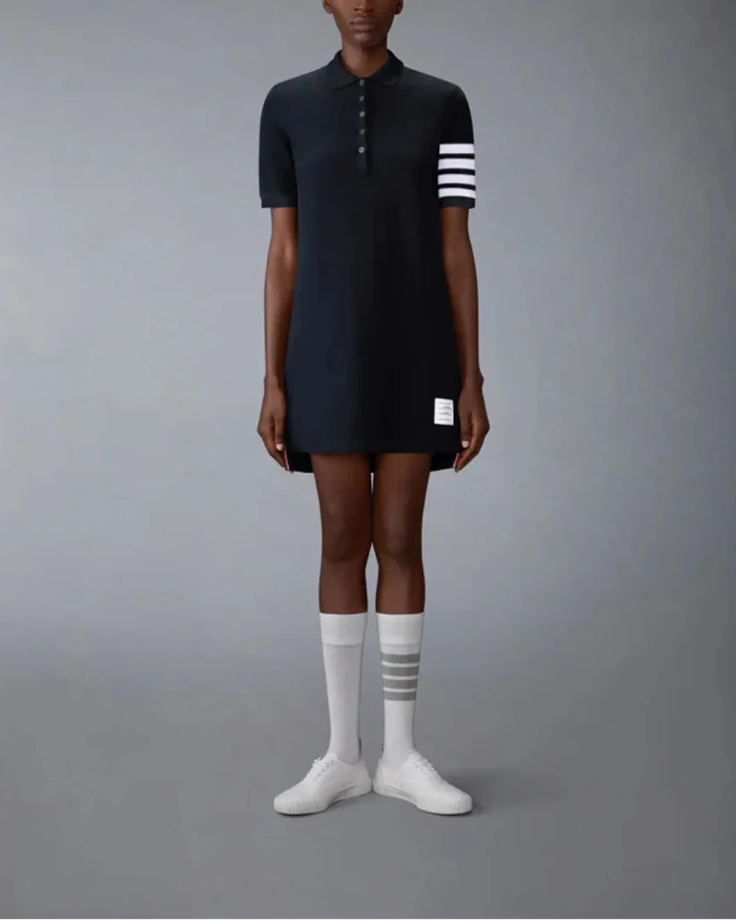 Textured Pique 4-Bar Polo Dress - Image 2