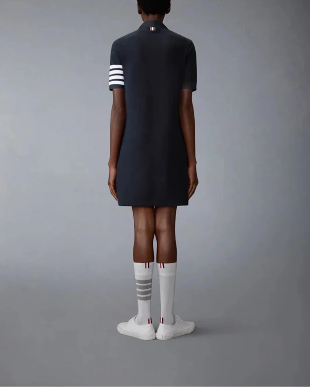 Textured Pique 4-Bar Polo Dress - Image 4