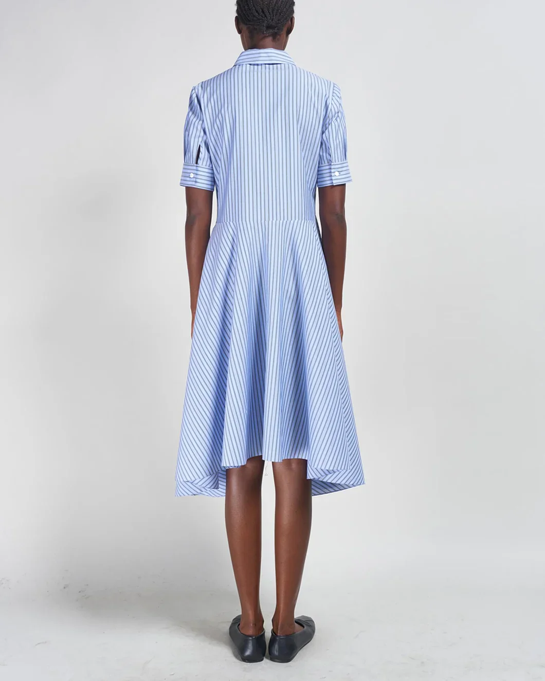 Polo Dress with Flared Hem - Image 4