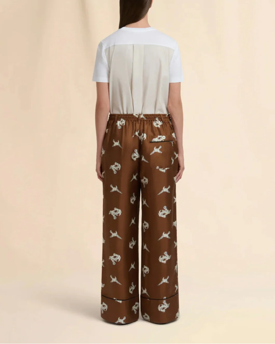 Raven-Print Wide Leg Trousers - Image 4