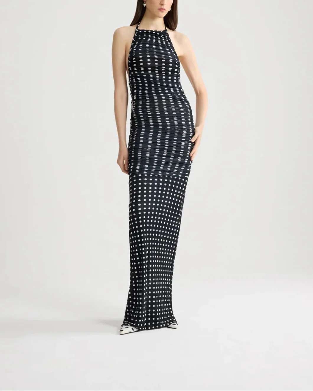 Recycled Nylon Long Draped Dress - Image 2