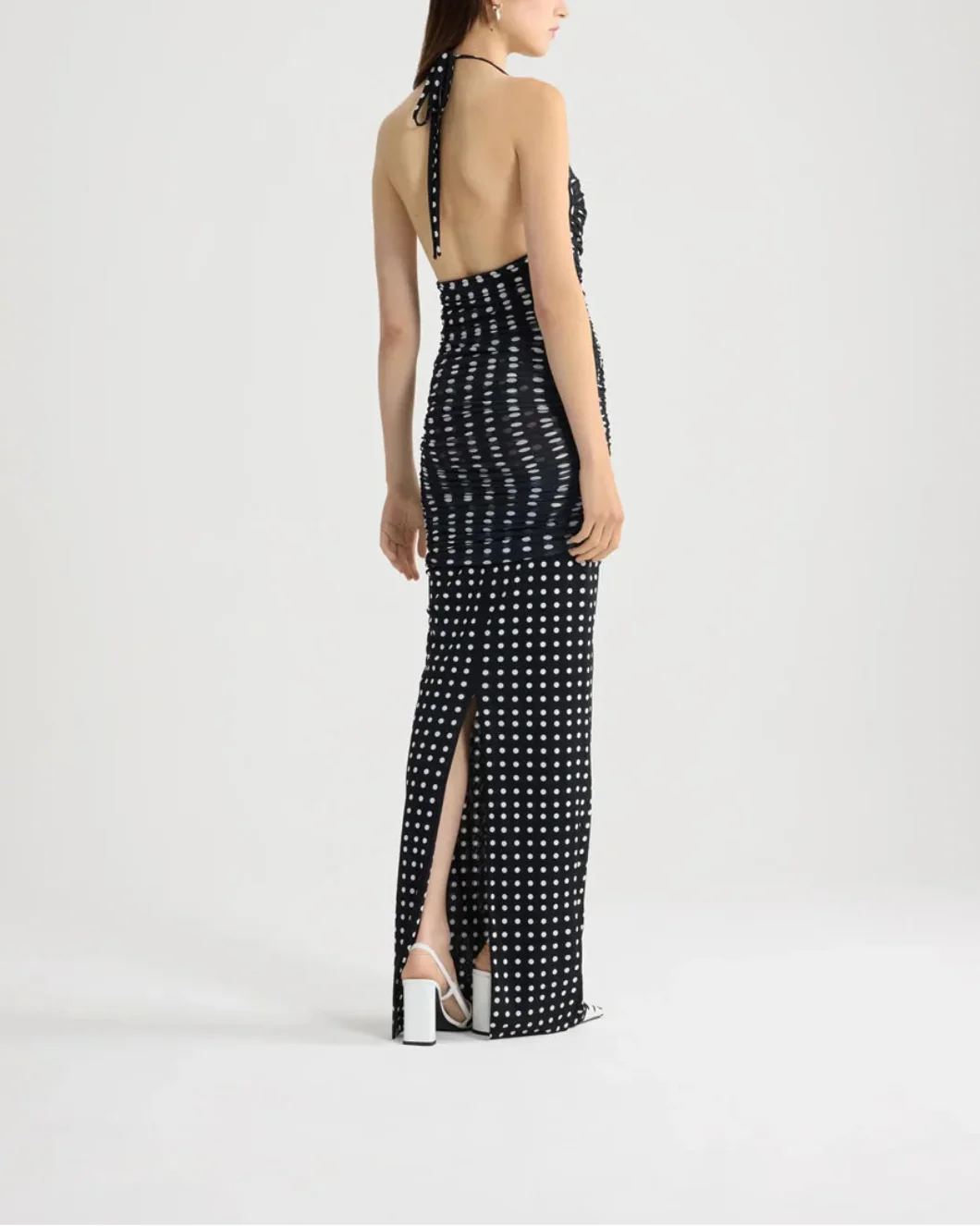 Recycled Nylon Long Draped Dress - Image 3