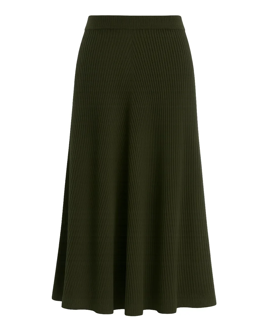 Ribbed Midi Knit Skirt In Oregano