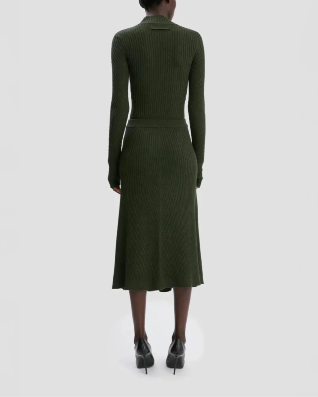 Ribbed Midi Knit Skirt In Oregano - Image 4