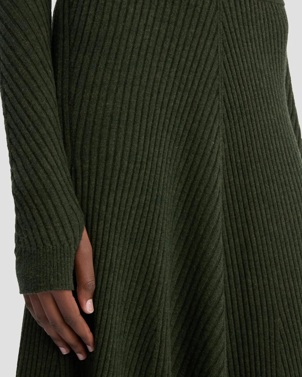 Ribbed Midi Knit Skirt In Oregano - Image 5