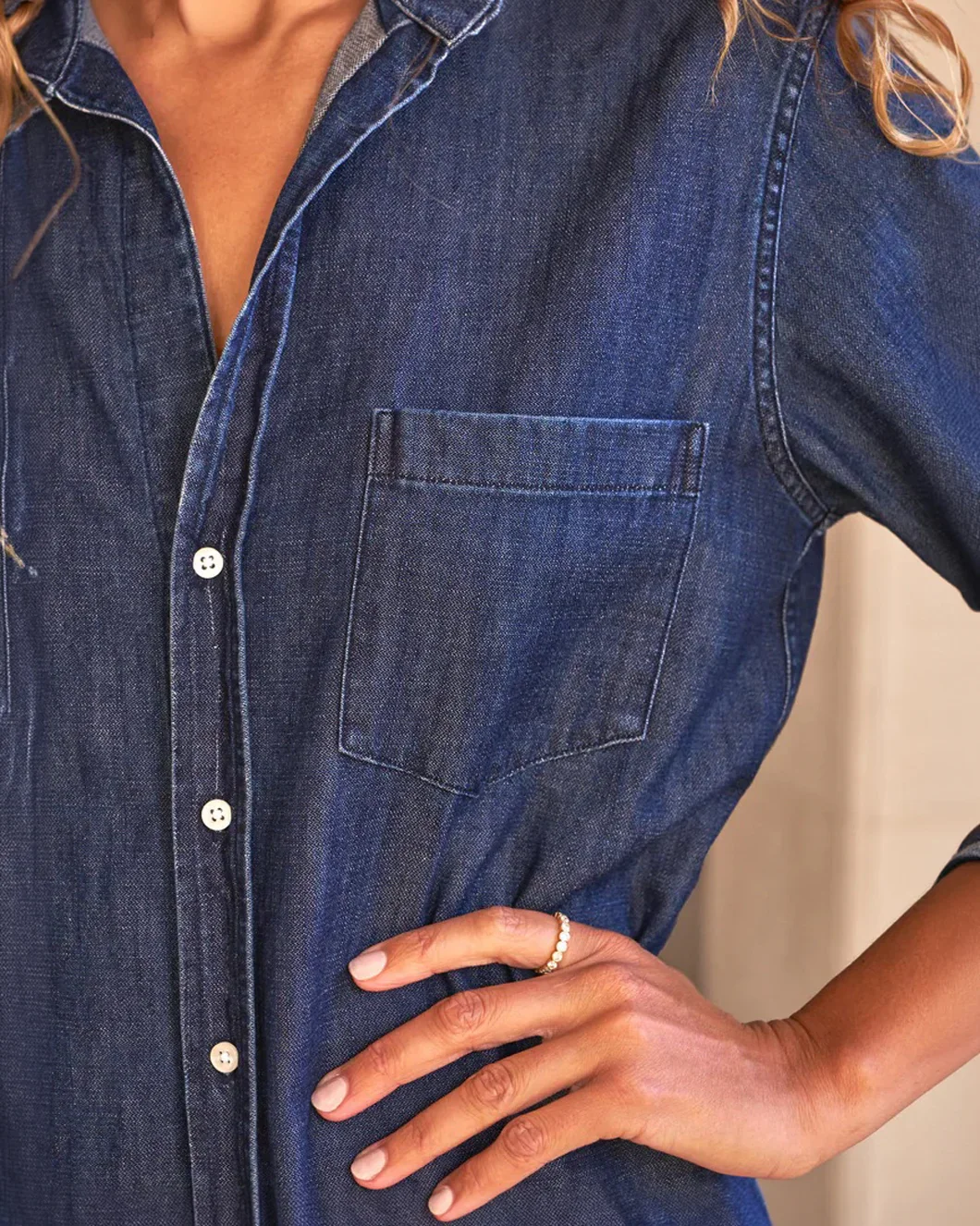 Rory Maxi Shirtdress Vintage Dark Wash - Image 7