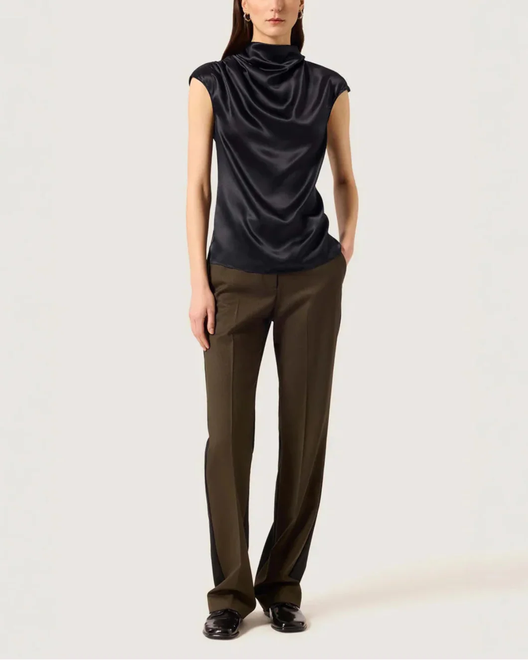 Ruched Blouse in Silk Charmeuse - Image 2