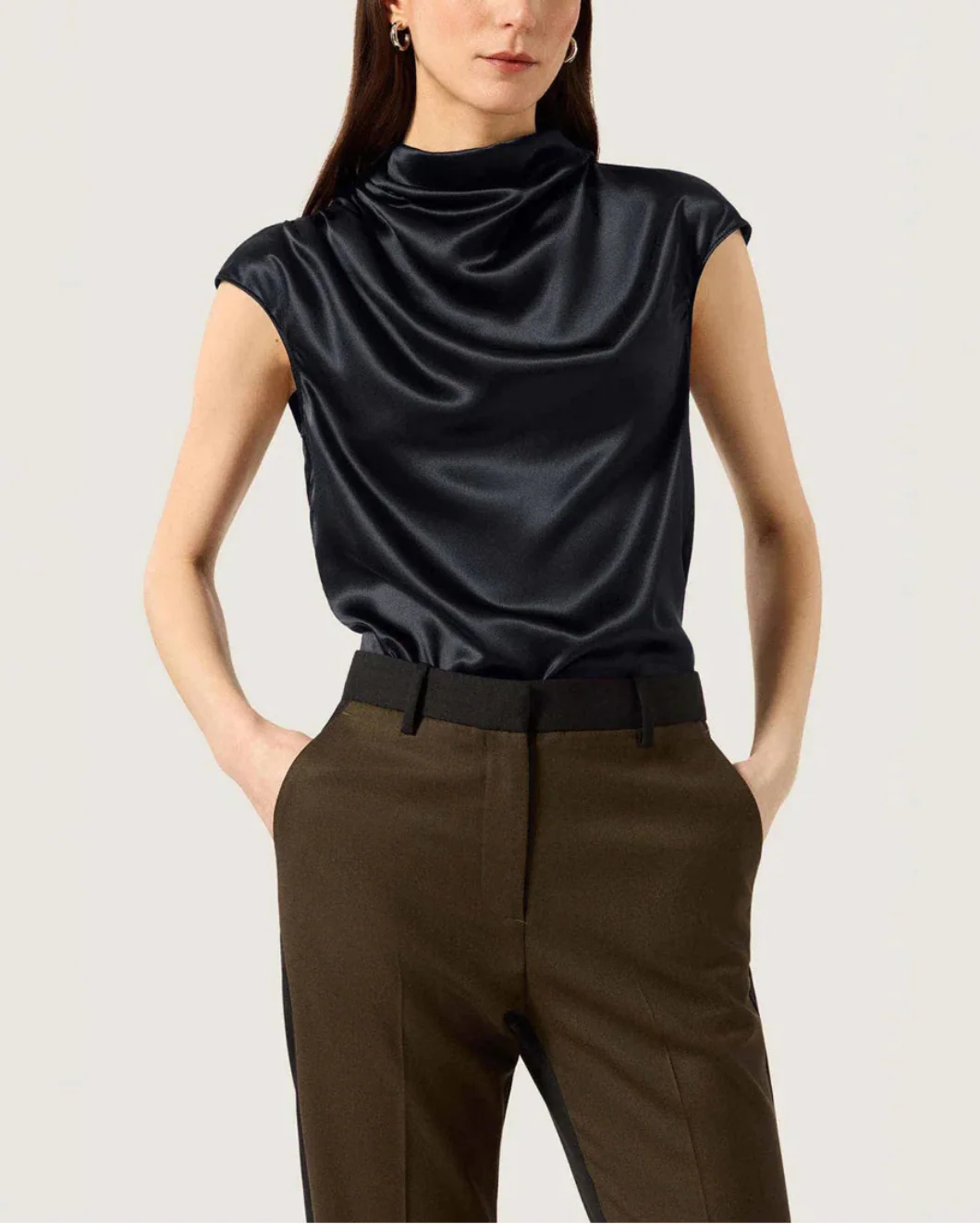 Ruched Blouse in Silk Charmeuse - Image 6