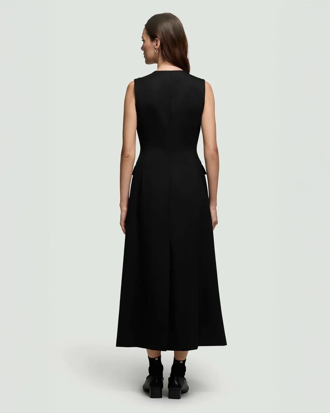 Scoop Neck Double Breasted Dress - Image 4