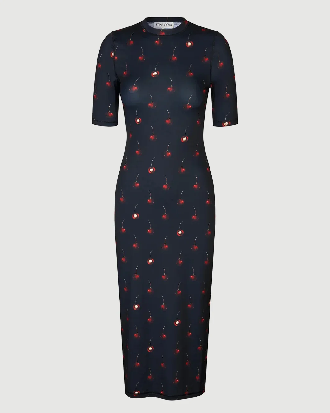 Short Sleeve Crewneck Midi Dress