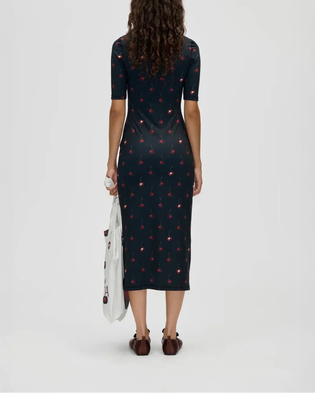 Short Sleeve Crewneck Midi Dress - Image 3