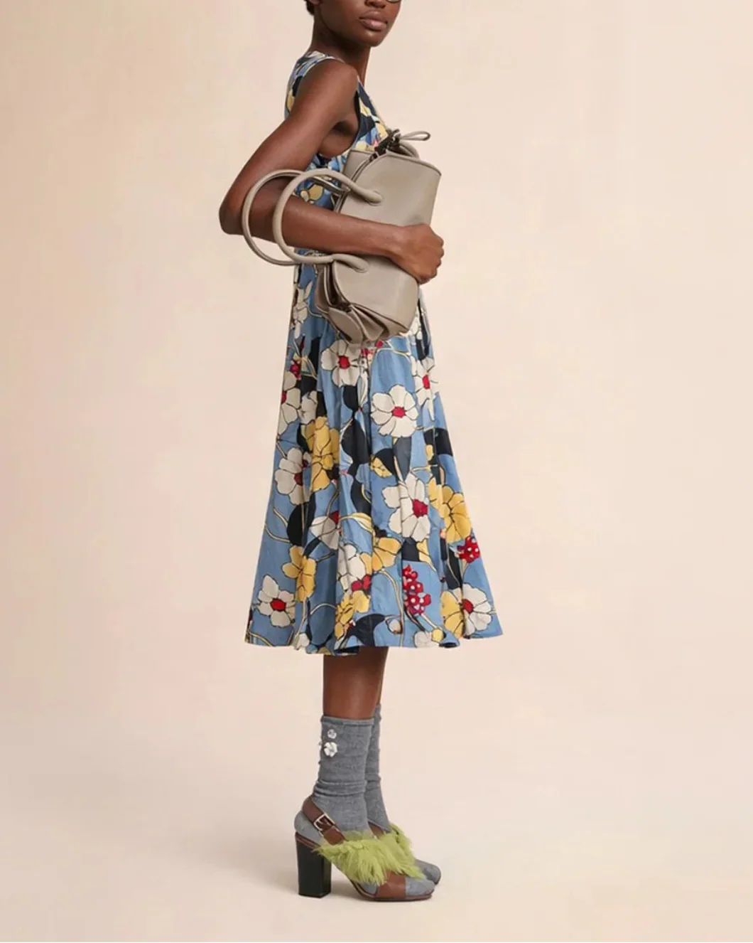 Poplin Midi Dress with Melodia Flowers Print - Image 3
