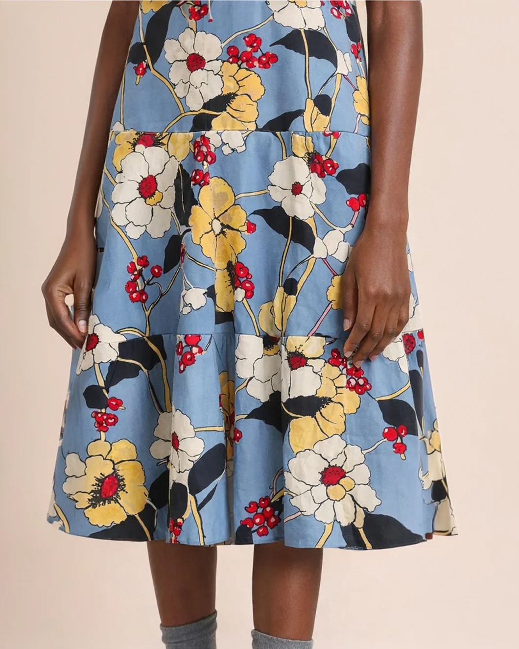 Poplin Midi Dress with Melodia Flowers Print - Image 5