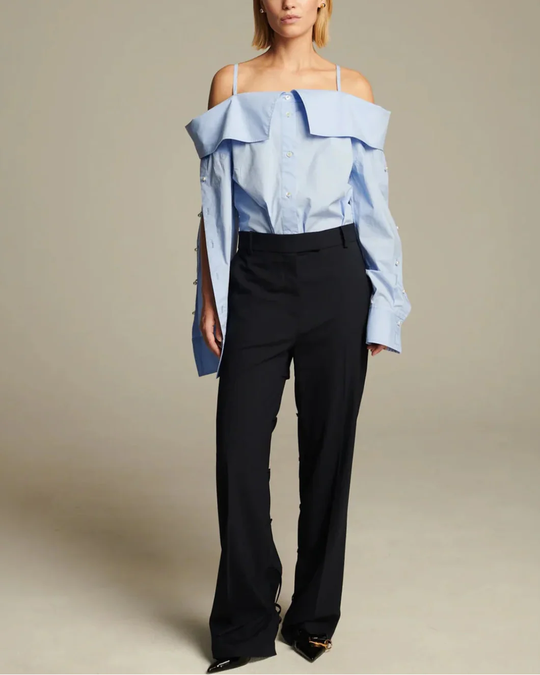 Snap Spaghetti Strap Shirt - Image 2