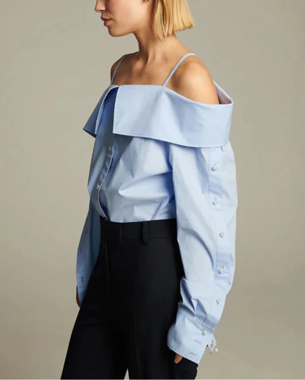 Snap Spaghetti Strap Shirt - Image 6