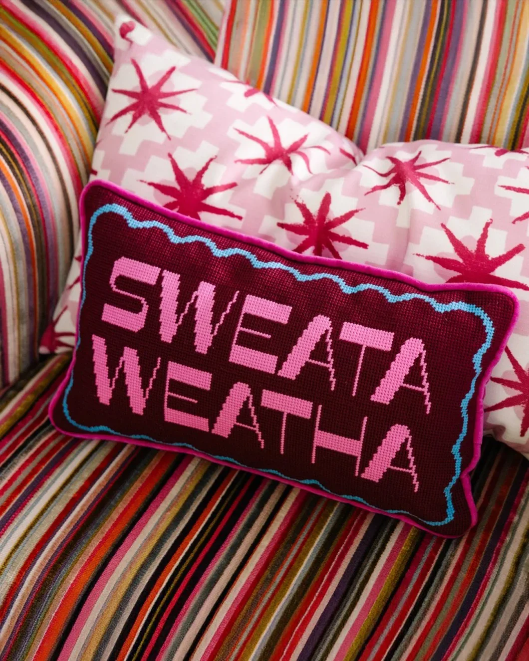 Sweatea Weatha Needlepoint Pillow - Image 4