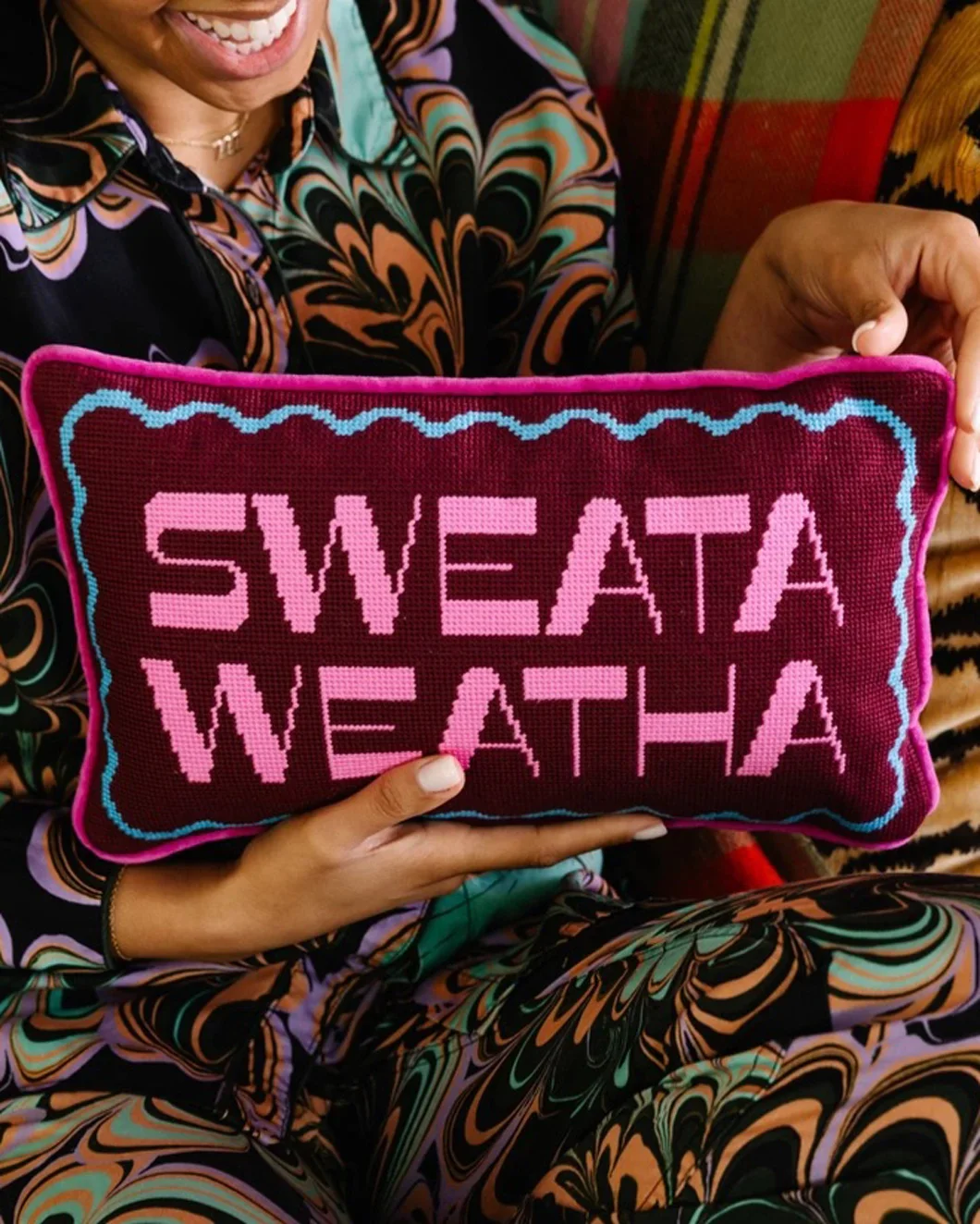 Sweatea Weatha Needlepoint Pillow - Image 5