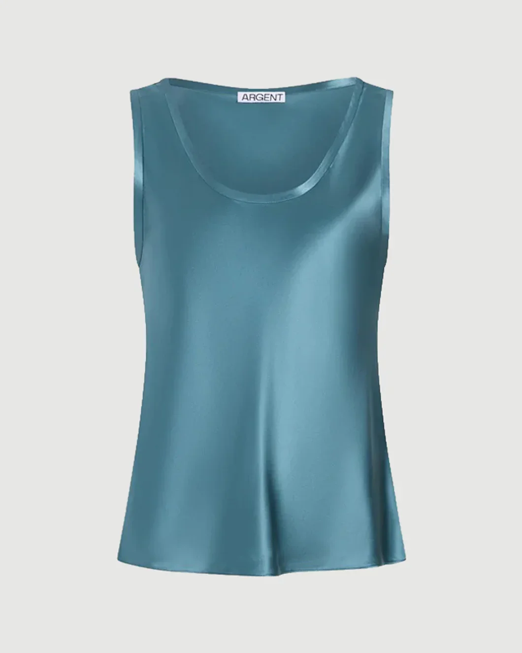 Tank in Silk Charmeuse Steel Blue