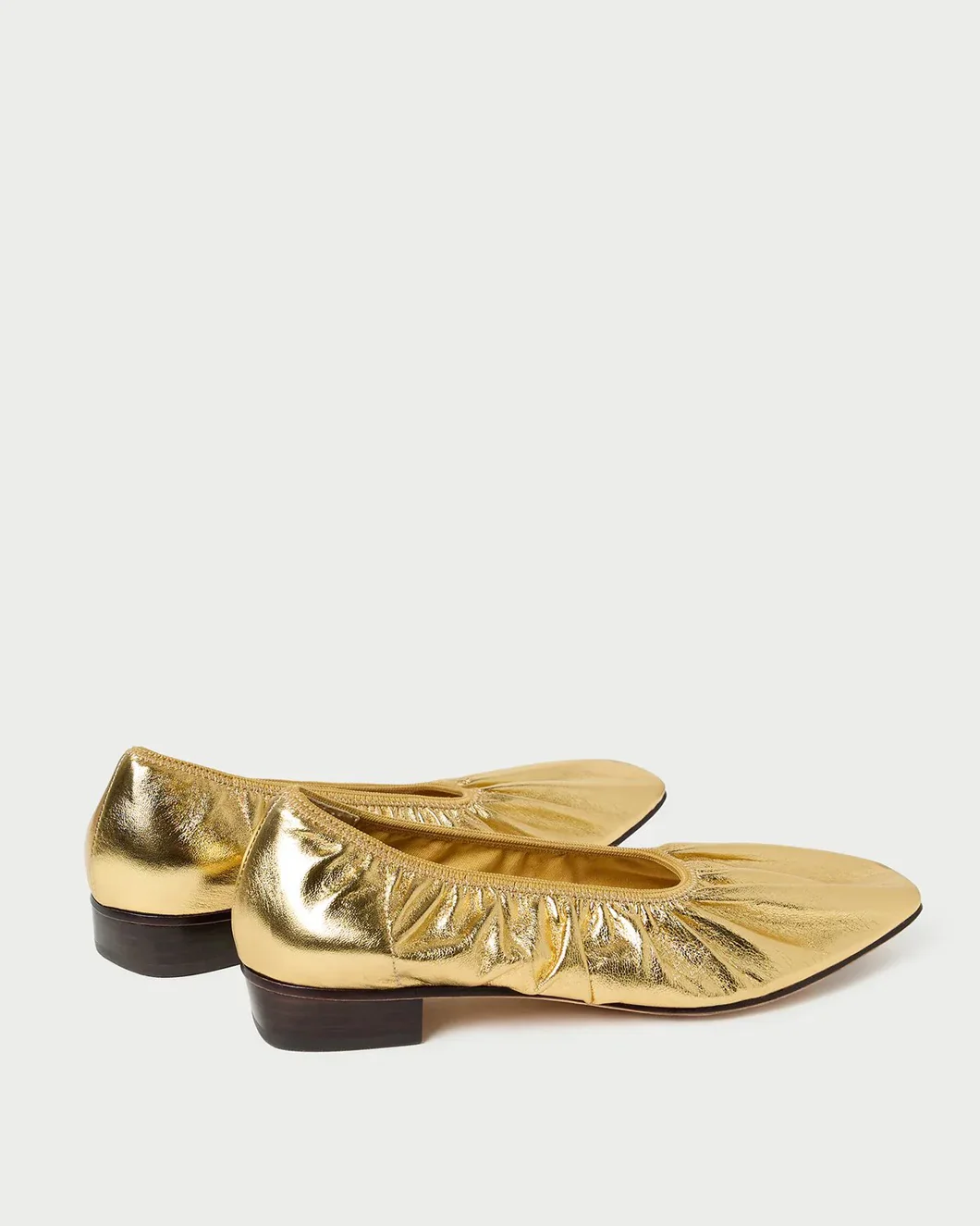 Tove Gold Leather Ballet Flat - Image 3