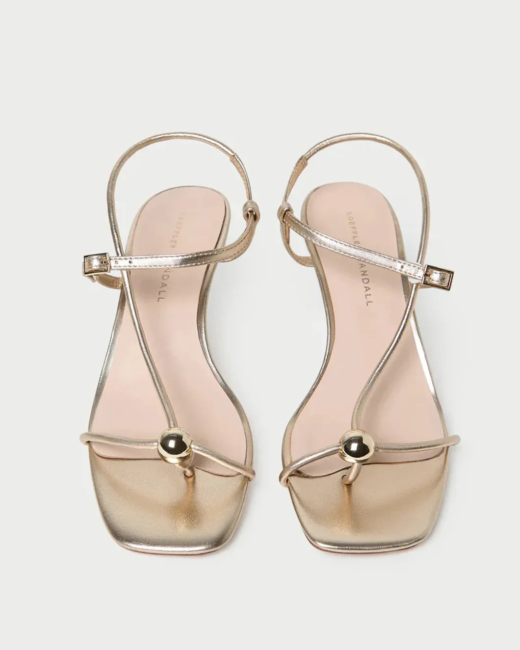 Triana Champagne Leather Mid-Heel Sandal - Image 2