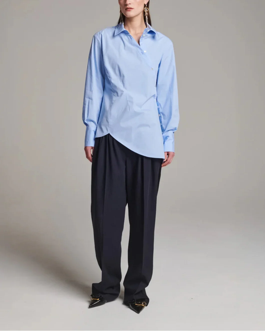 Twisted Cotton Light Blue Shirt - Image 2