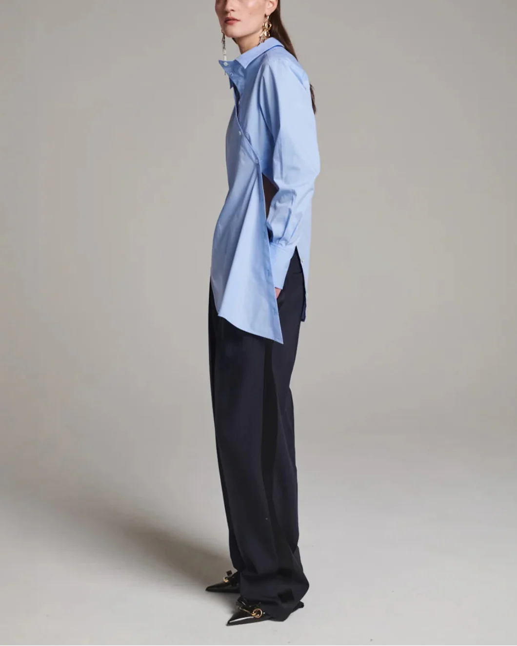 Twisted Cotton Light Blue Shirt - Image 3