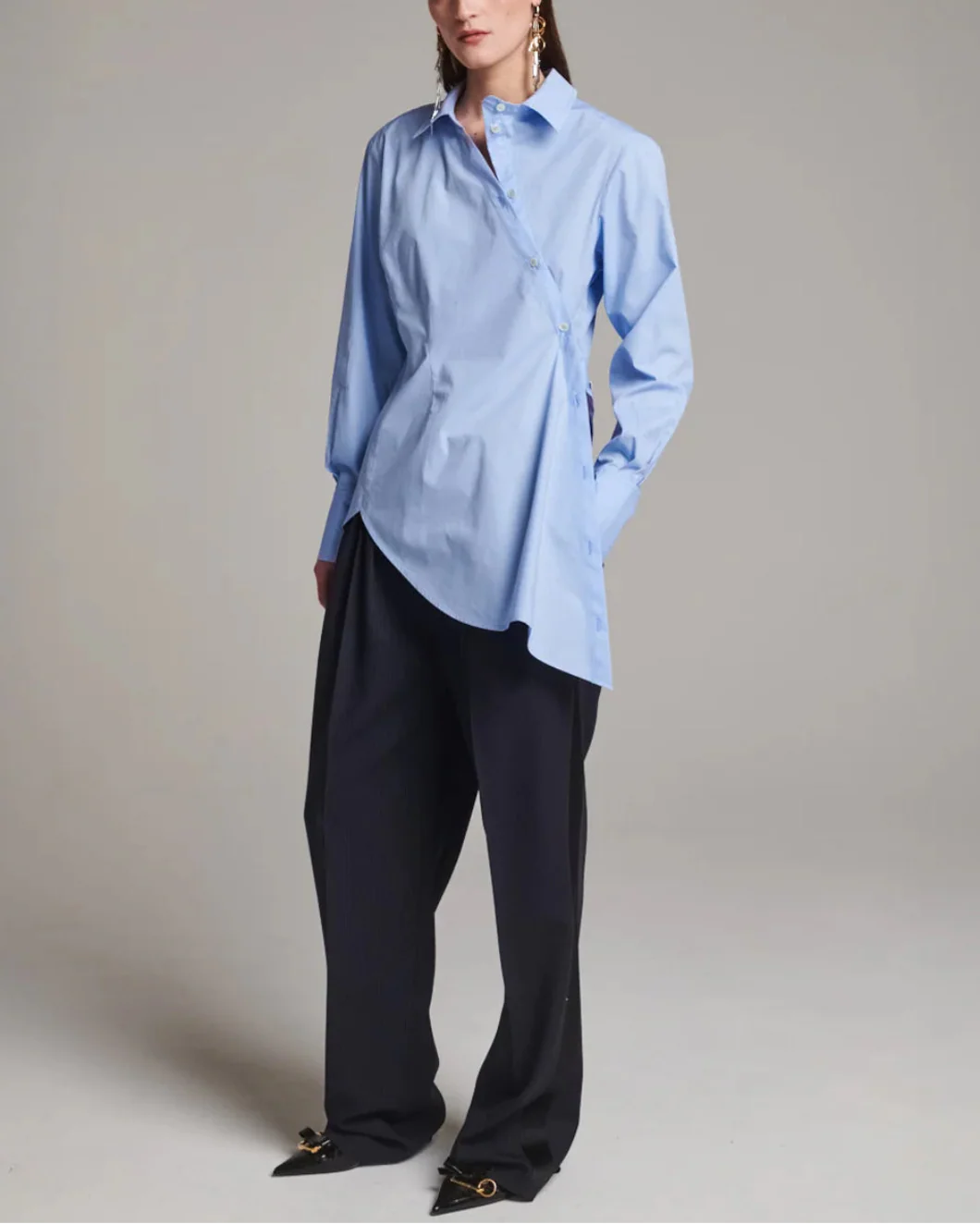 Twisted Cotton Light Blue Shirt - Image 5