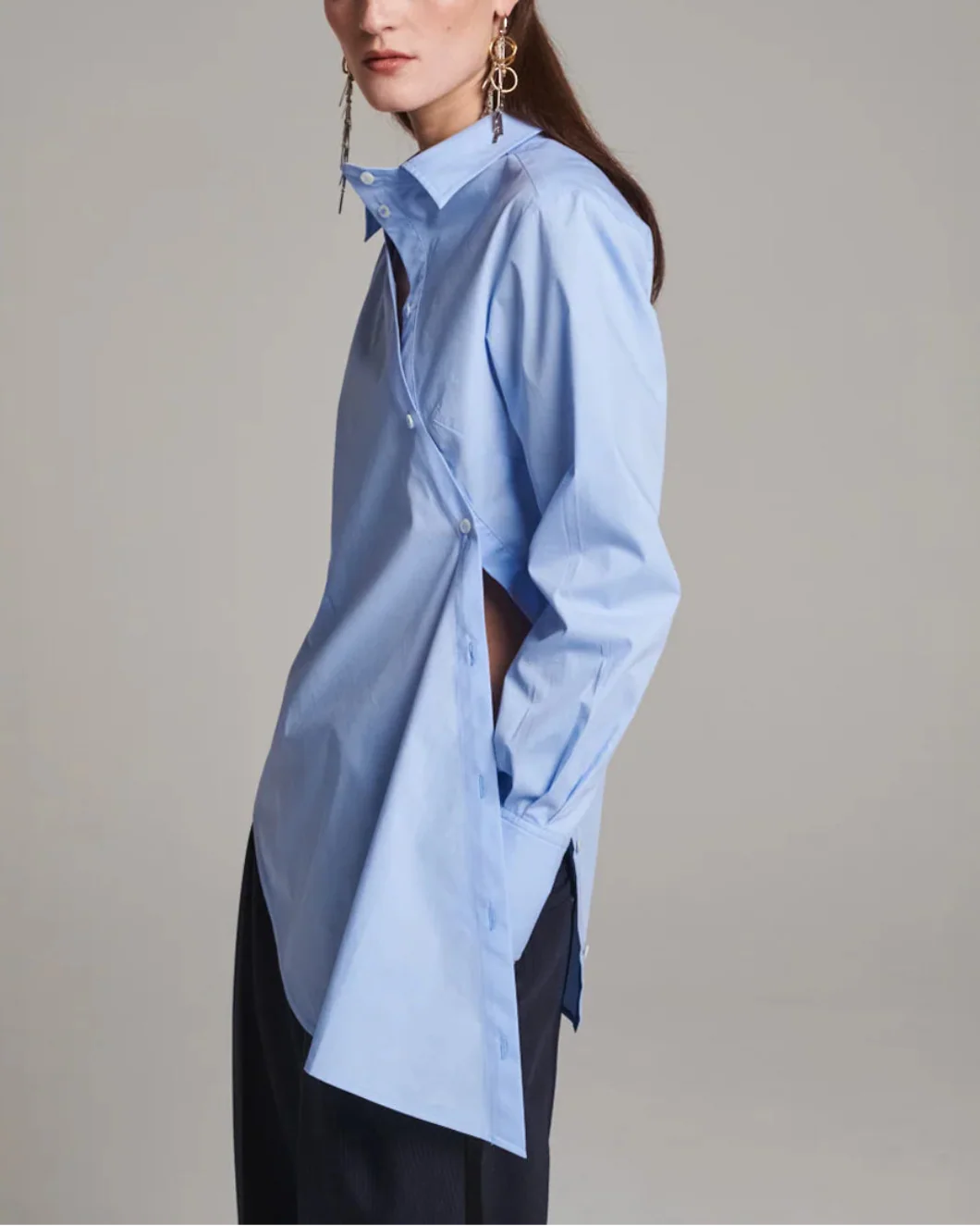 Twisted Cotton Light Blue Shirt - Image 7